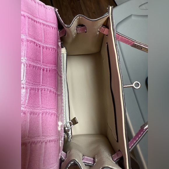 Pink Ombre Vegan Crocodile-Embossed Mini Tote - Picture 8 of 12